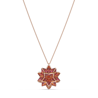 Curiosa pendant, Geometric crystals, Pink, Rose-gold tone plated swarovski curiosa pendant  geometric crystals  pink  rose gold tone plated